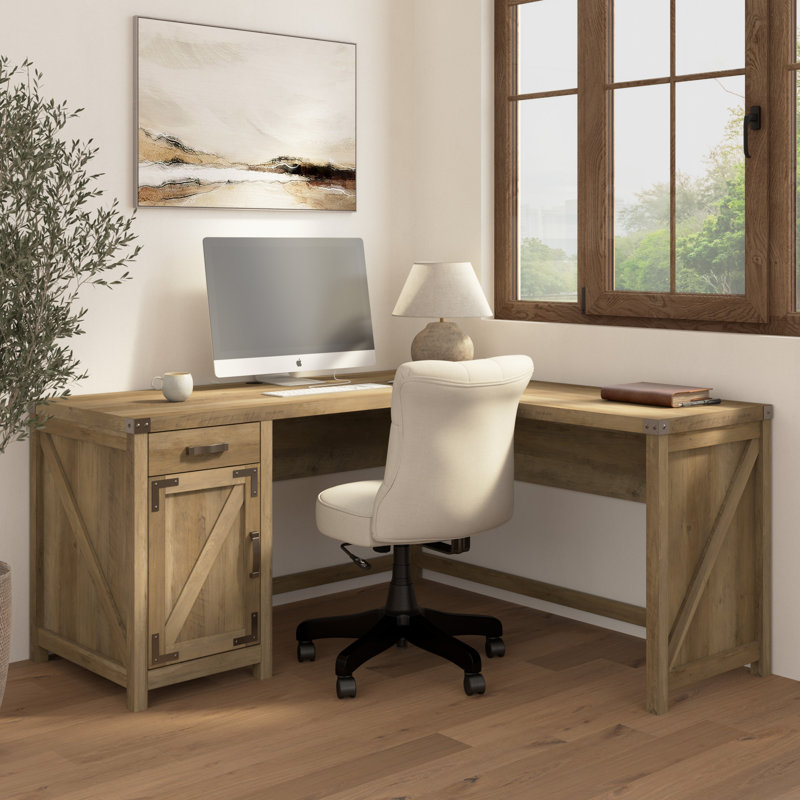 Kaionna Cottage Grove L-Shaped Desk, Reclaimed Pine