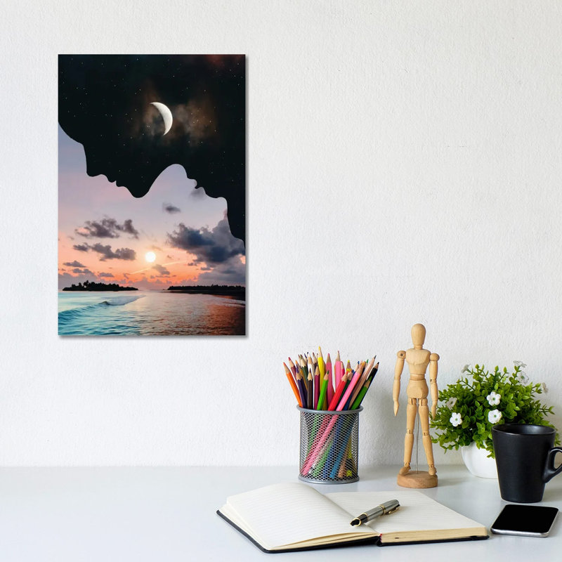 Day and night 1 Piece Wrapped Canvas Painting, 20.32 cm H x 30.48 cm W