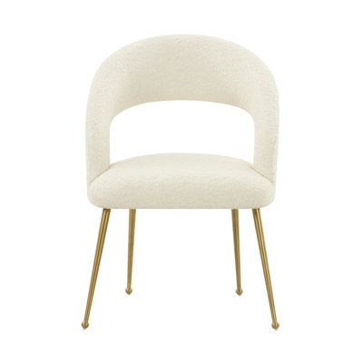 46.2cm H Velvet Upholstered Armchair in Cream