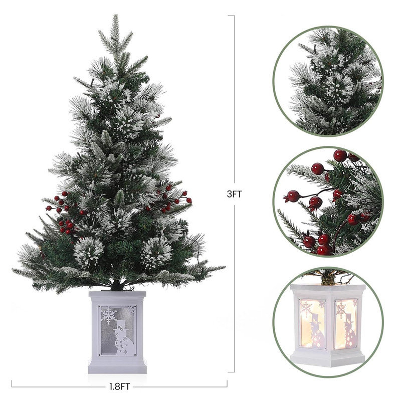 3' H Lighted Artificial Christmas Tree