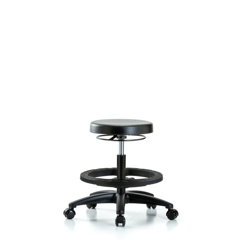 Cecily Adjustable Height Ergonomic Lab Stool with Footrest, Casters