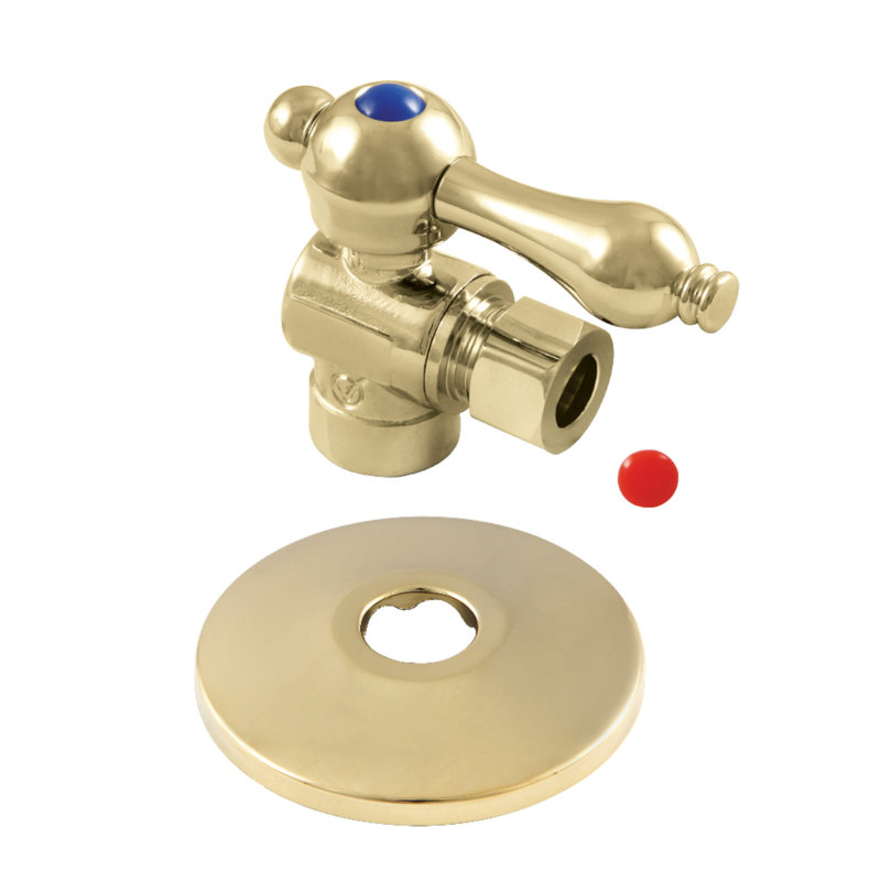 Comp Quarter-Turn Angle Stop Valve, Laiton poli