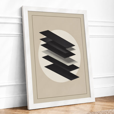 Stacked Geometry Geometric - Framed Print
