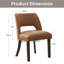 Ensemble de 2 chaises de salle à manger rembourrées en similicuir VKNOW, coussin en mousse à haute densité, pieds en bois d'hévéa noyer pour la salle à manger, la chambre à coucher, brun-2116141904