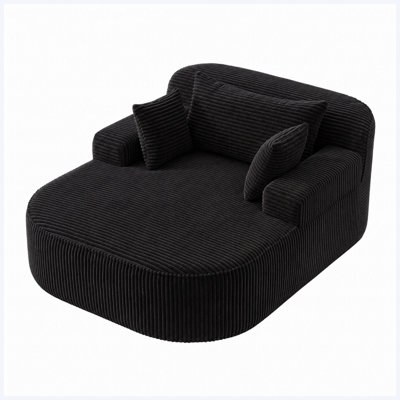 Chaise longue en velours côtelé sans assemblage