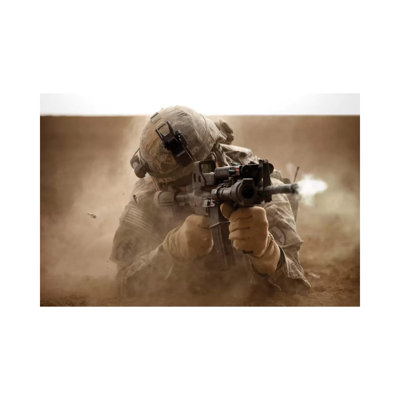 US Army Ranger In Afghanistan Combat Scene by Tom Weber - Wrapped Canvas Print