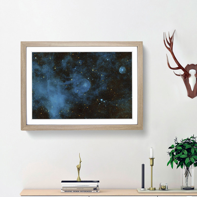 Out of Space Vol.32 in Abstract - Picture Frame Graphic Art Print, 62cm H x 87cm W x 2cm D, Oak Framed