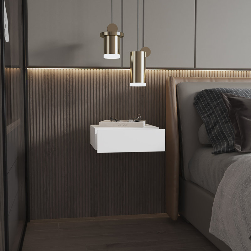 Aleyza 40cm W Manufactured Wood Bedside Table
