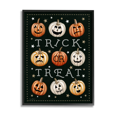 " Trick or Treat Jack-o-Lanterns " Graphic Art Print