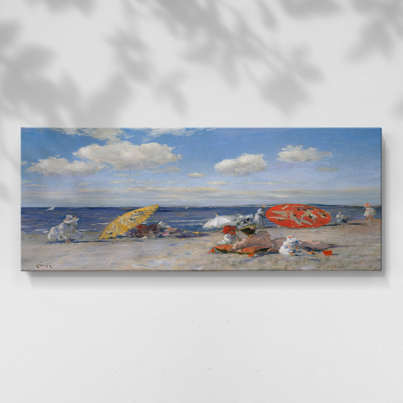 Au bord de la mer - Toile tendue avec châssis - Prêt à accrocher, H 12 po x l 30 po