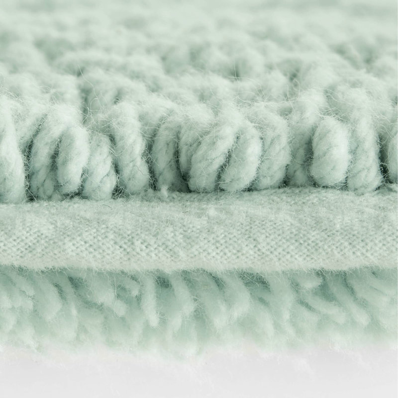 20X30" 100% Cotton 3000 Gsm Medium Pile 0.5" Reversible Heavyweight Bath Rug Non - Slip, Single - 30.18" L x 19.81" W, Green