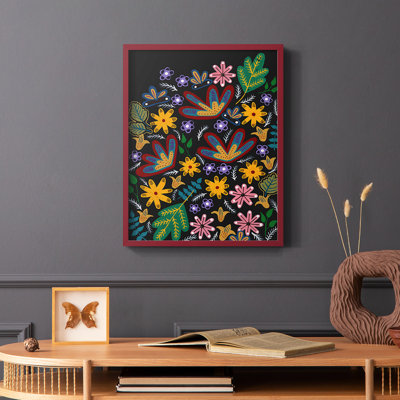 «Muddled Flowers I», reproduction encadrée - bois massif