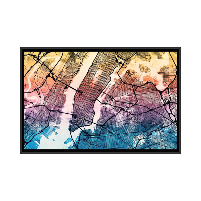 Impression sur toile, impression sur toile, H 18 po x l 26 po x P 1,5 po, Toile avec cadre noir, Pas de tapis