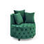 Fauteuil pivotant en velours, bouton, 3 coussins, roues mobiles, rend la chambre d'hôtel plus confortable avec fauteuil, roues-442453708