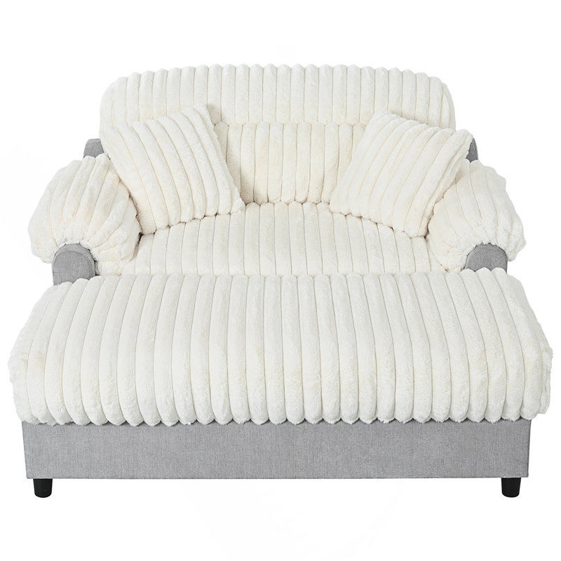 Modern Chaise Lounge Upholstered Sofa, Beige