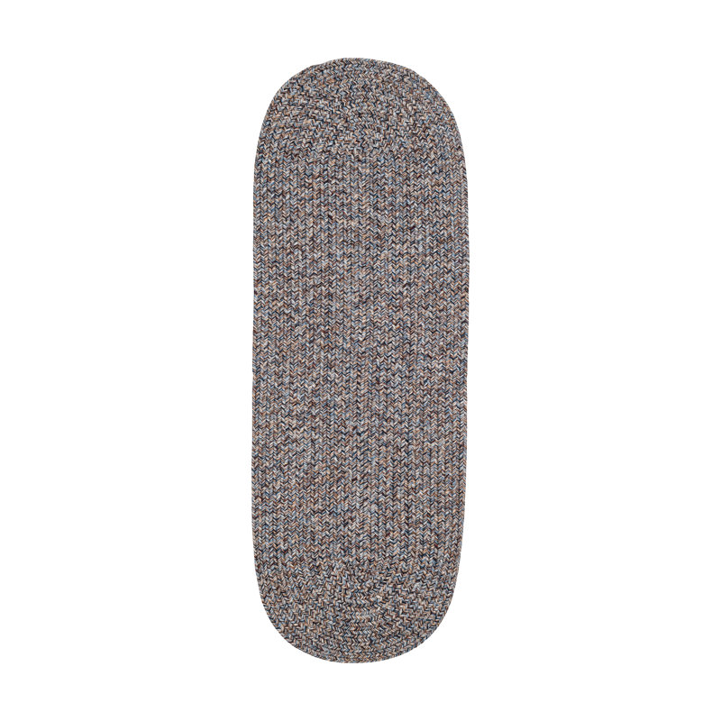 Tapis intérieur / extérieur bleu Seline, Tapis de couloir ovale 2 pi x 8 pi