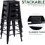 Ensemble de 2 tabourets de bar en métal, hauteur de comptoir 24 po Chaises de bar industrielles Tabourets de patio intérieur / extérieur à hauteur de comptoir avec siège carré-2071324139-2071322785