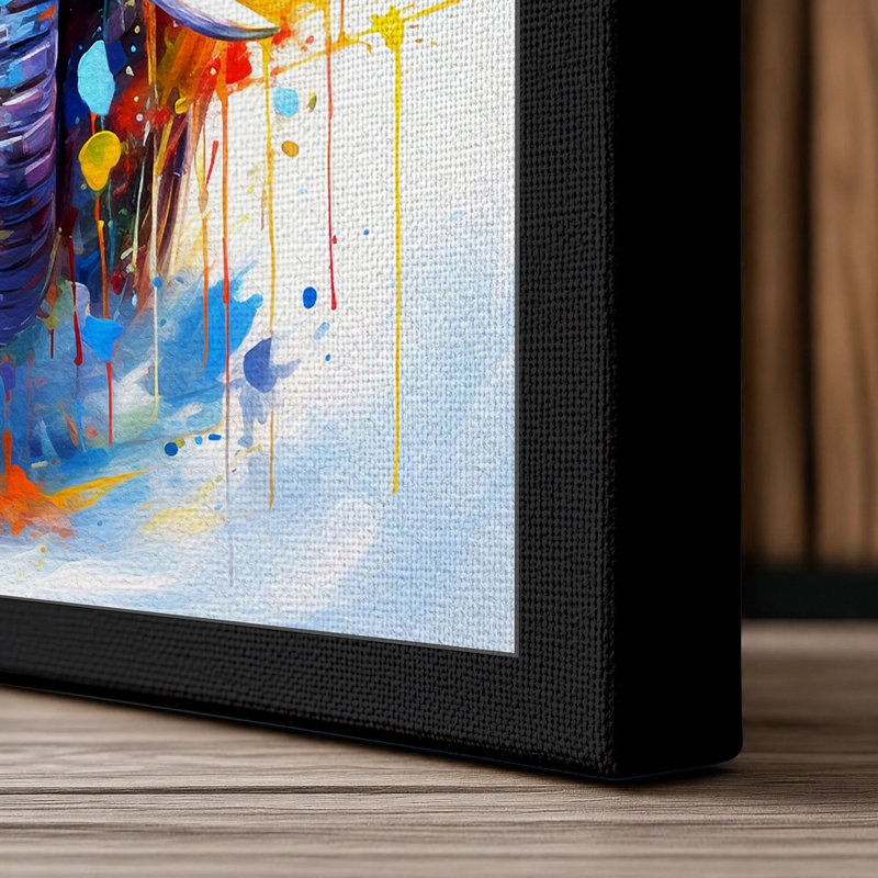 Painted Elephant Modern - Print, 24x16 - 61.0 x 40.6 cm, Black Border