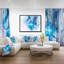 Corwin Abstract 'Blue Nebula Star' Graphic Art on Canvas-35123857-35123863