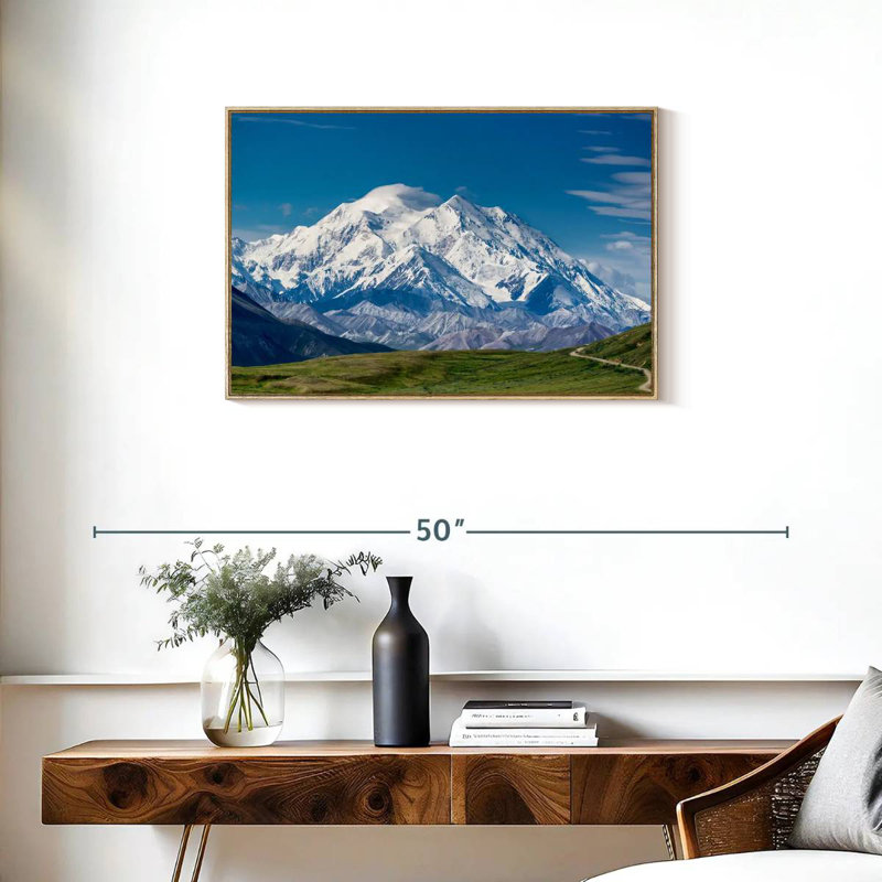 Mont McKinley Denali, Cadre flottant en bois naturel, 31 po x 21 po