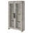 2 Door Curio Cabinet with Glass Panels, Adjustable Shelves, Gray