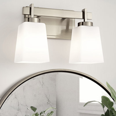 Luminaire de salle de bain certifié ETL avec abat-jour en verre laiteux, luminaire de salle de bain moderne 