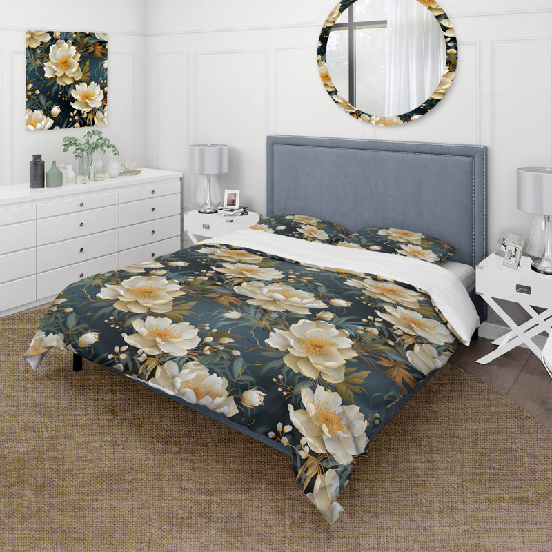 Ensemble de housse de couette Marushka, Housse de couette pour grand lit et 2 taies décor