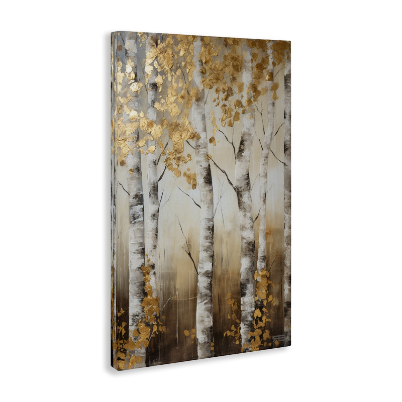 «Fall Foliage Birch», art mural sur toile par Roozbeh Bahramali, H 36 po x l 24 po