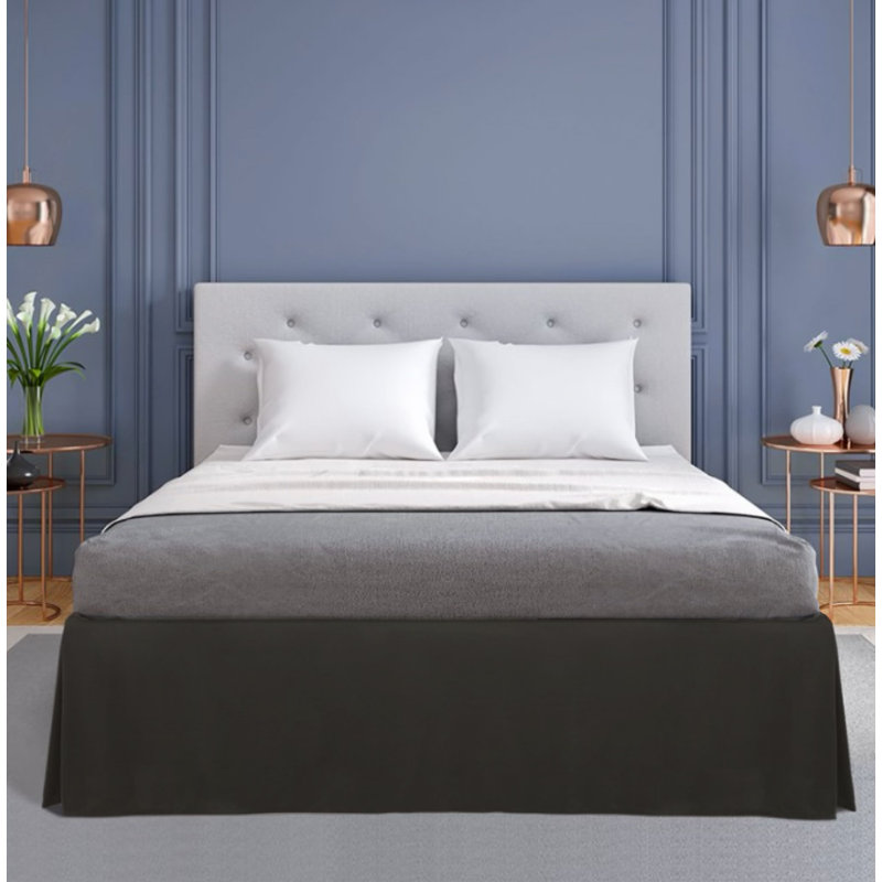 Jupe de lit 15 po, gris, Grand