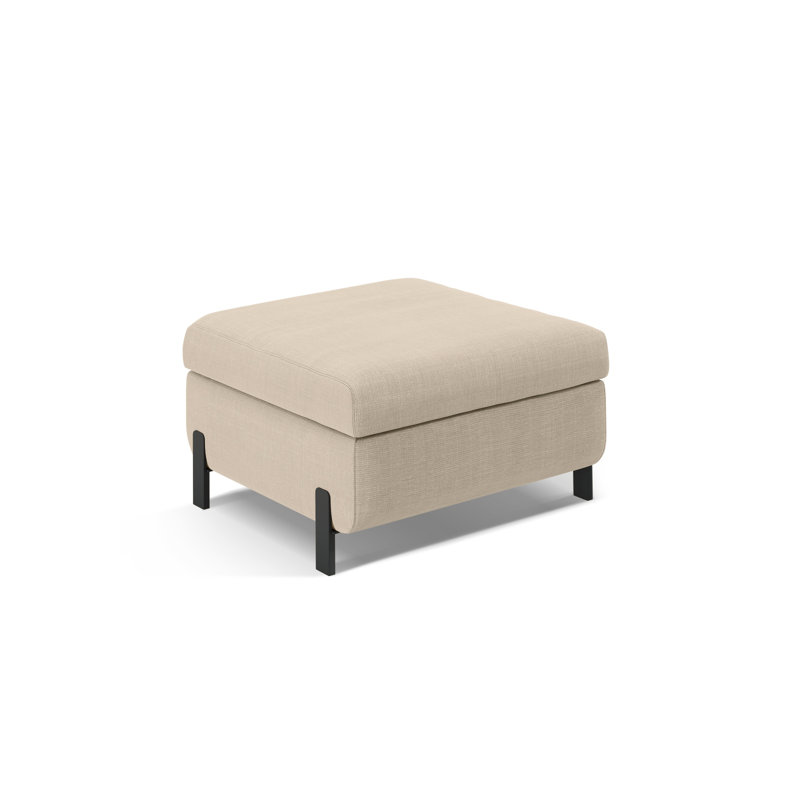 Ryott 72cm Wide Solid Colour Pouffe Ottoman, Beige