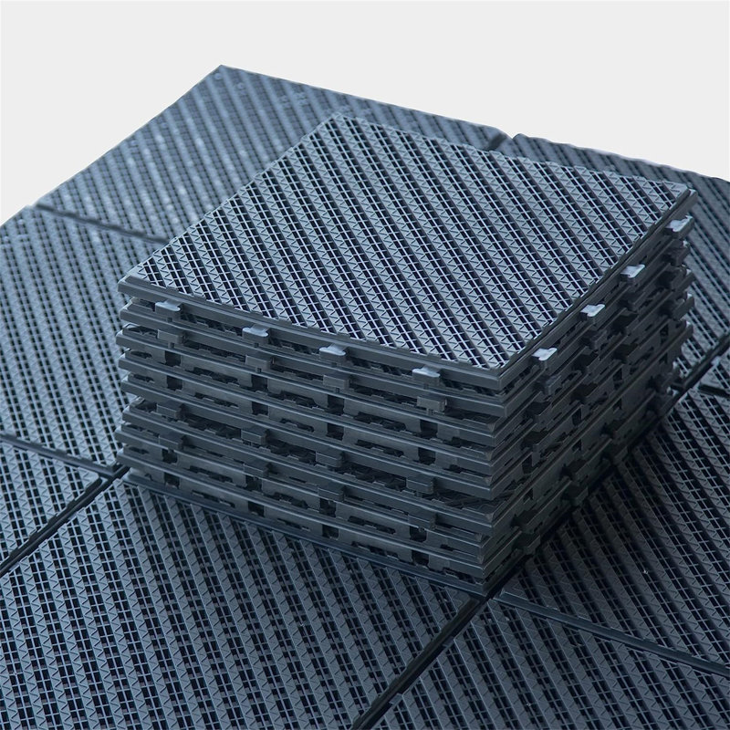 Carreaux de terrasse à emboîtement de patio, Gris foncé