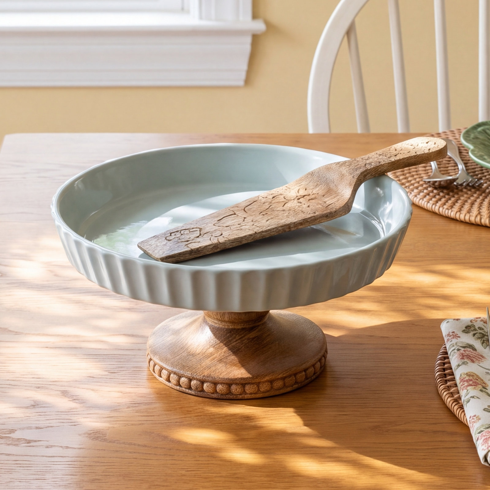 Upper Crust Ceramic Cake Stand With Server