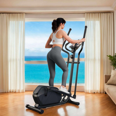 Elliptical Trainer,Cardio Machines With LCD Monitor Device Holder