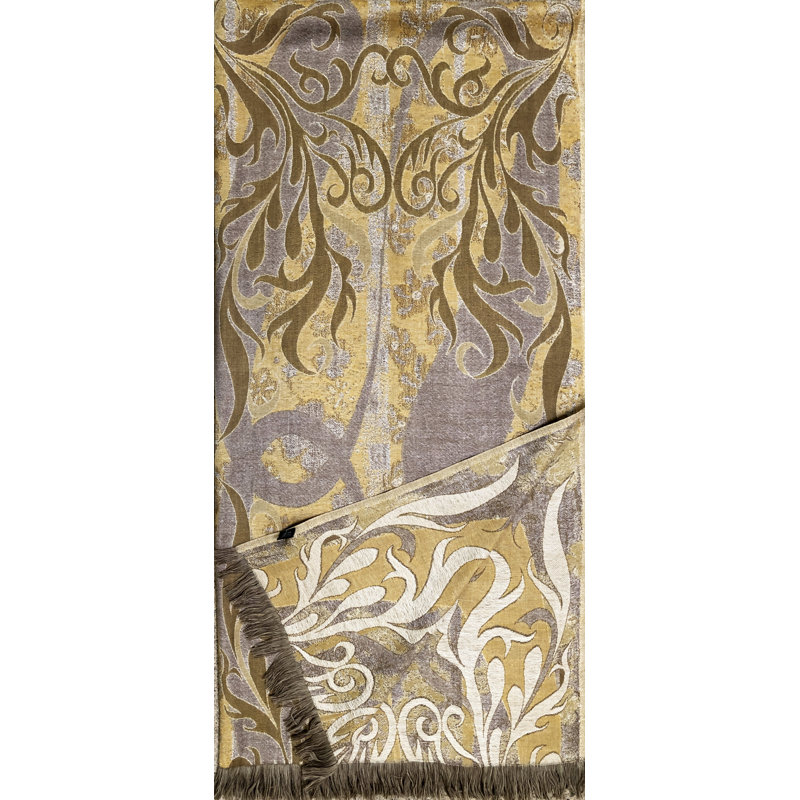Jeté en laine , Or / taupe / brun