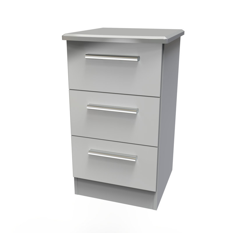 Fully Assembled Letoya Manufactured Wood Bedside Table, Grey
