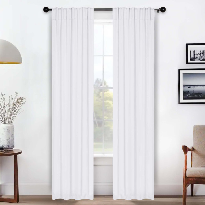 Rideaux obscurcissant et passe-tringle Levatt Classic, Blanc neige, L 26 po x L 84 po