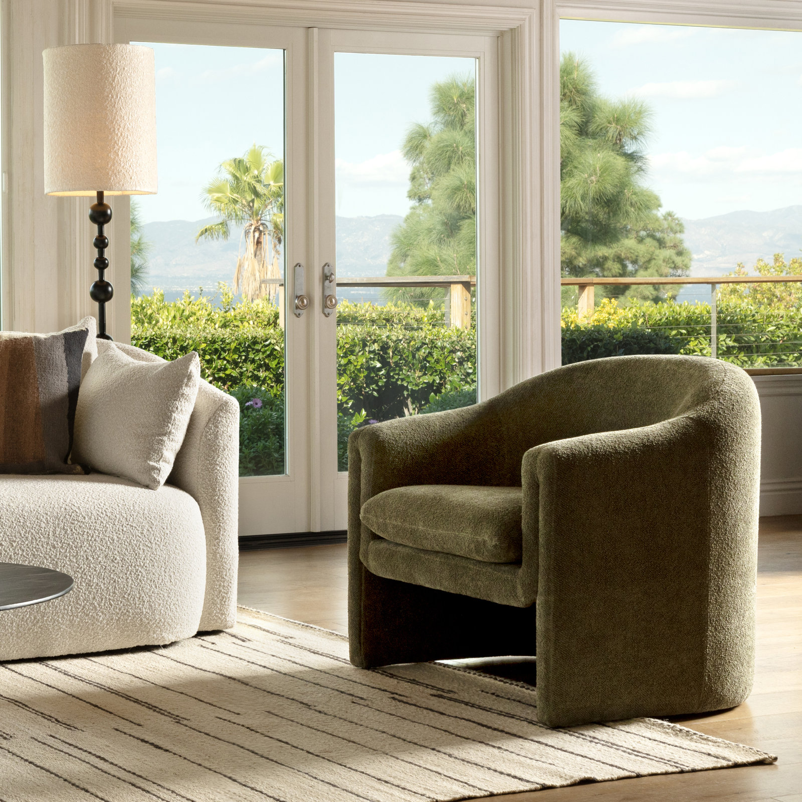 Alda Pine Armchair, Green