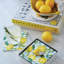 Yellow Lemon Beaded Flat Napkin Holder Set