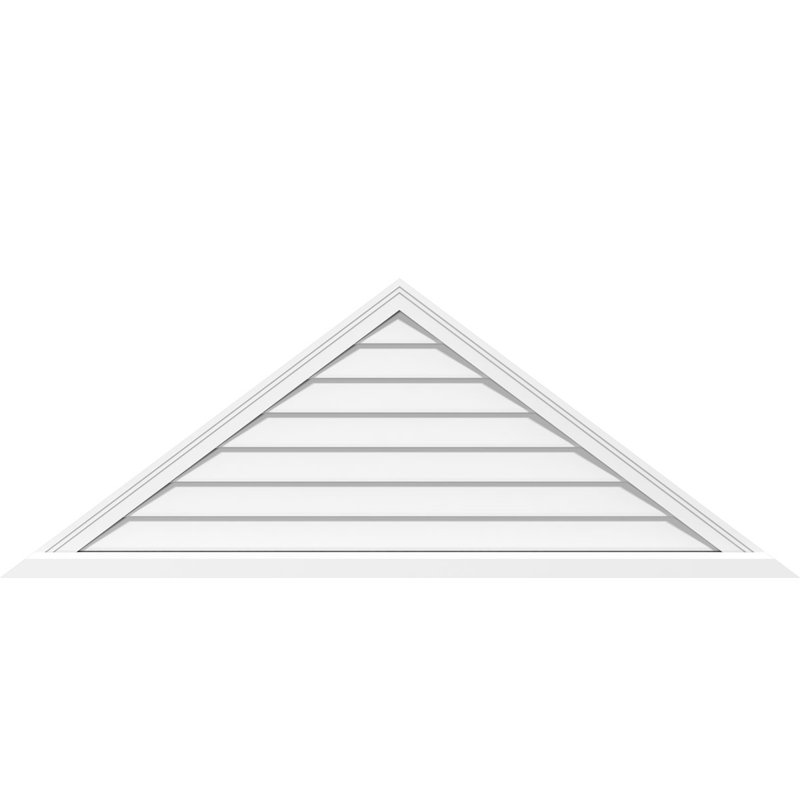 Triangle Surface Mount Non-Functional Brickmould Sill Frame PVC Gable Vent 11/12 Pitch, 25" H x 76" W