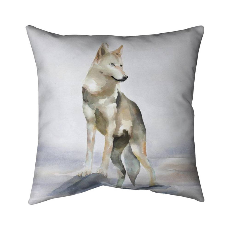 Wolf - 16"x16" Outdoors Throw pillow - Spun poly - Print on demand