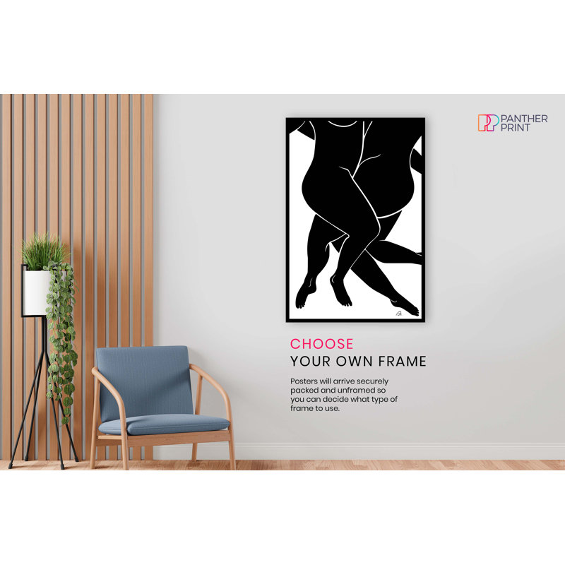 Lovers Illustration - No Frame Print, 61cm H x 91cm W x 0.5cm D