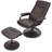 Mcabee Faux Leather Swivel Armchair with Ottoman-949631156