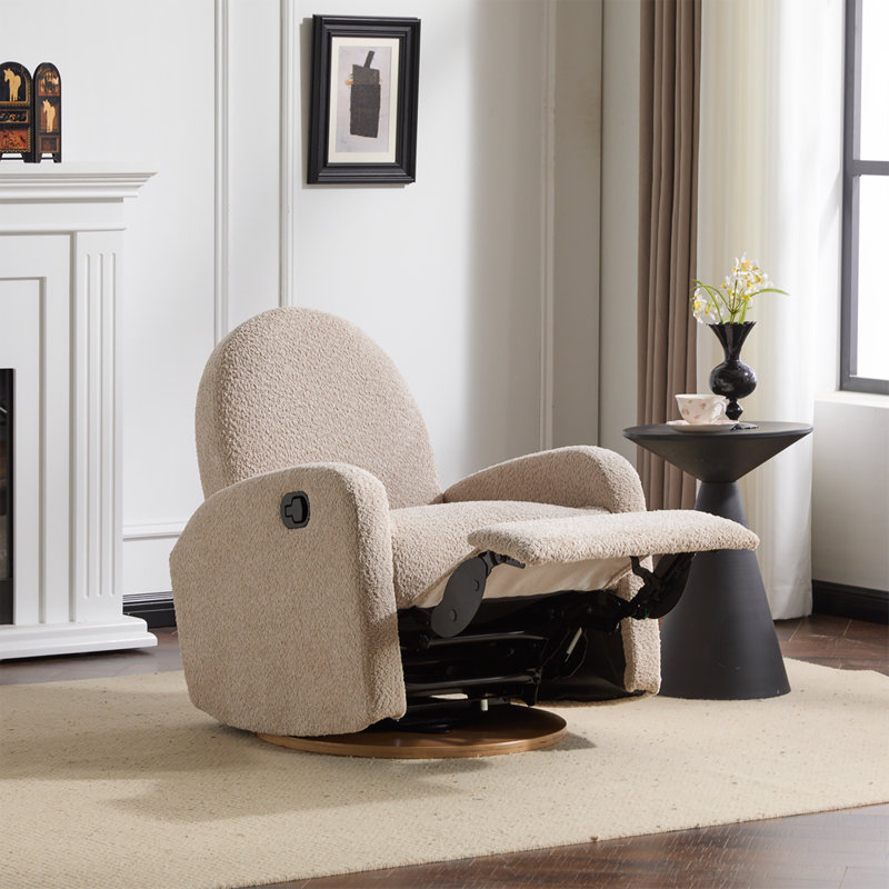 360 Swivel and Glider Recliner Chair with Smooth Motion, Perfect for Relaxation and Comfort in Any Room., Almond