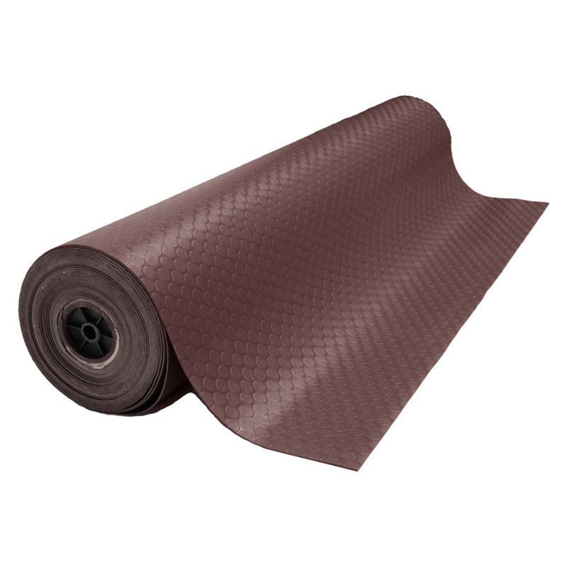 Rubber-Cal Coin Grip 4 ft. x 40 ft. Brown Commercial Grade PVC Flooring