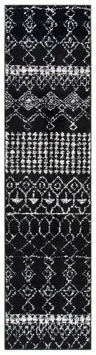 Oneridge Area Rug In Black & Ivory, Runner 61 x 244 cm