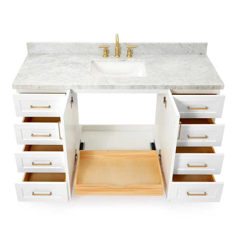 ARIEL TAYLOR 61 IN RECTANGLE SINK VANITY, White, Rectangle