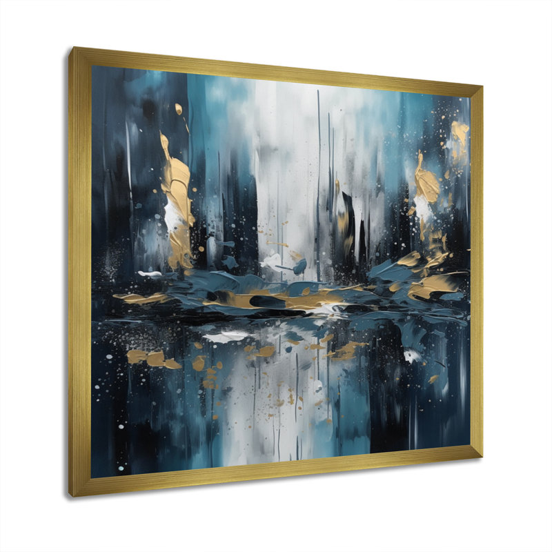 Bondon sur toile, H 24 po x l 24 po x P 1 po, Encadrement doré