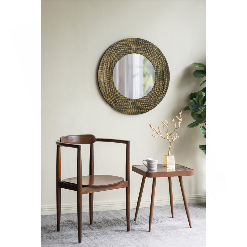 Miroir d'appoint D29.5 ", Gold+Black
