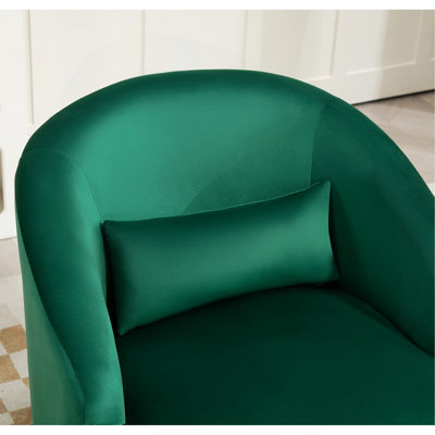 Fauteuil d'appoint pivotant 362 degrés, fauteuil incurvé rembourré en velours, fauteuil de loisirs contemporain entièrement assemblé pour le bureau de la chambre à coucher du salon