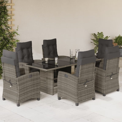 Patio Dining Set With Cushions Poly Rattan by Red Barrel Studio